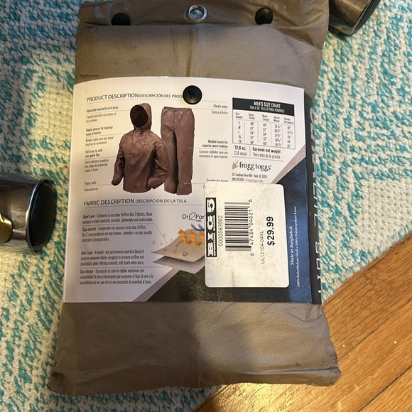 NWT frogg toggs Ultra-Lite 2 rain suit, Size XL - Picture 2 of 2